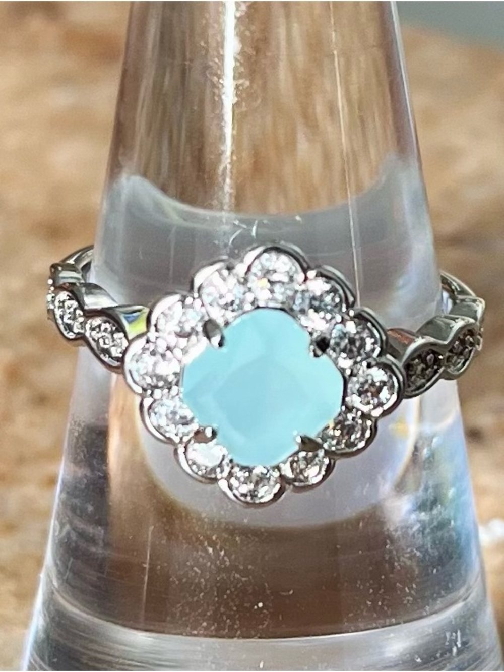 Bomb Party RETRO RBP2205 WANDERLUST UNICORN Light Jade on Rhodium Ring